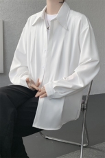 春秋男士衬衫外套韩版休闲长袖衬衫打底西装领四季可穿衬衫P45，男装T恤，电商B319