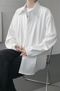 春秋男士衬衫外套韩版休闲长袖衬衫打底西装领四季可穿衬衫 P45图片