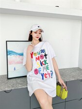 时尚休闲潮流长款T恤，女装T恤，泽妤