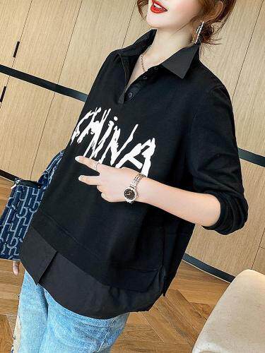 水洗针织拼接t恤，其它，平凡人生