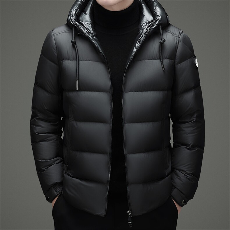 2025新款90绒子白鹅绒羽绒服外套男中青年冬款防风面包服羽绒服图片