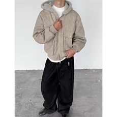 冬季羊羔毛拼接棉服潮流韩系立领棉袄加厚面包服棉衣外套男，男装棉衣，星座506A