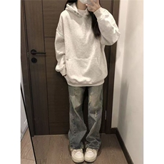 重磅新款连帽卫衣秋季高级纯色双扣含棉舒适百搭宽松套头情侣上衣，男装卫衣，星座516A