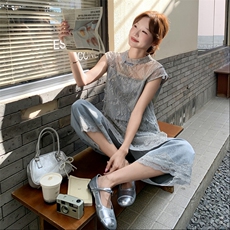 新品现货蕾丝上衣＋休闲牛仔裤套装2C117-1778P175K268，女装套装/套裙，2C117