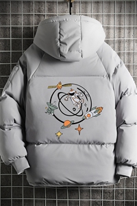 MY16142-P100 加厚加绒连帽衣男大码服男面包服男 网格挂拍图片