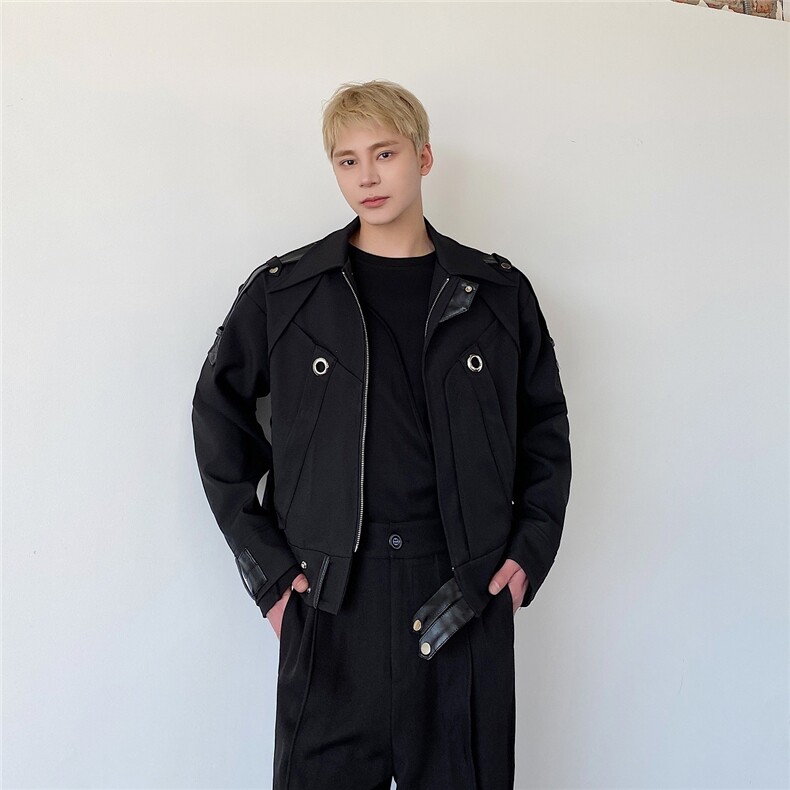 春季小众设计感夹克男短款工装痞帅网红高级感休闲外套256-P150,男装夹克,电商A345