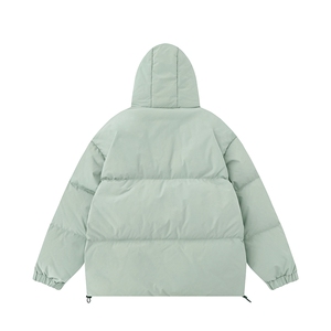 新款白底冬季时尚百搭字母印花连帽棉服A247-MY227特批95控158图片