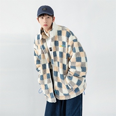 日系白墙2024冬新款羊羔毛加厚立领棉衣棉服YG01-P115控145，男装棉衣，星座914-3