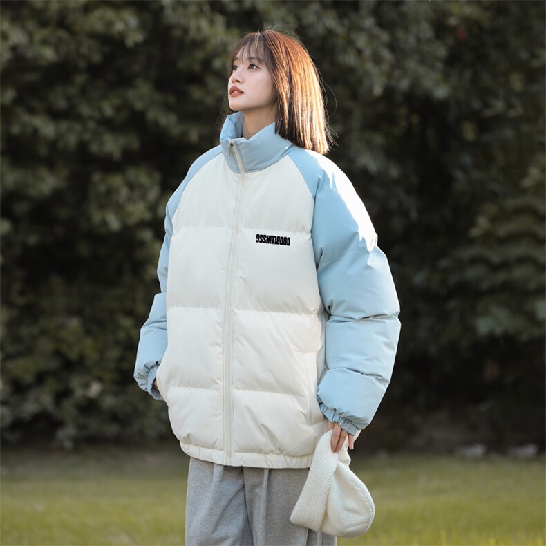 现货 抖音得物可供视频 三防加厚羽绒拼接棉衣外套面包棉服 86615图片