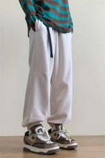 港风秋冬长裤宽松休闲扣带松紧腰束脚卫裤K23303-P40控58，男装休闲裤，星座717