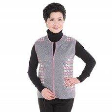 春秋冬女装中老年人毛线马甲羊毛背心针织开襟坎肩加肥加大衫，女装中老年女装，亚东羊绒制品