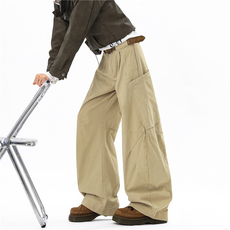 【现货】XZ612-N1335-特P56水洗棉美式卡其色弯刀工装裤大口袋，男装工装外套，星座612