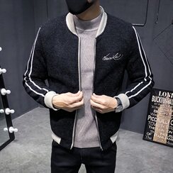 加绒加厚蜈蚣纱刺绣韩版修身夹克外套C301-JK68-P115，男装夹克，电商C301