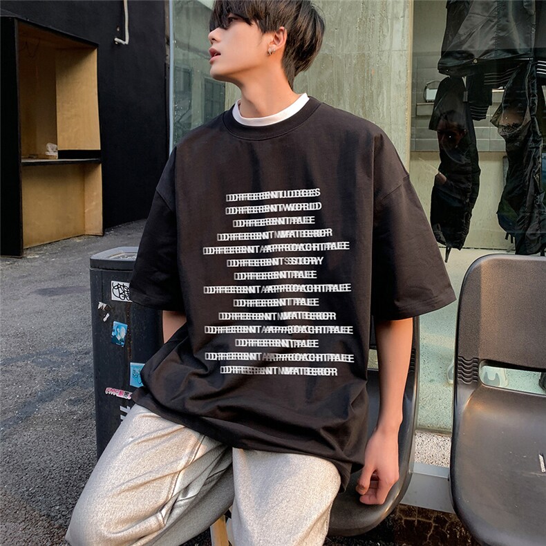 春夏新款重磅纯棉字母满印高街短袖M~5XLXZ604-DT220-P25控39,男装T恤,星座604