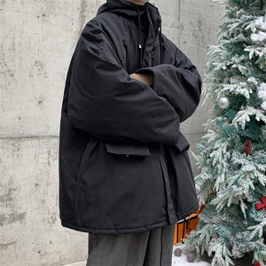 现货秋冬中长款棉衣男宽松连帽棉服加厚外套 XZ716A-1-MY154P100图片
