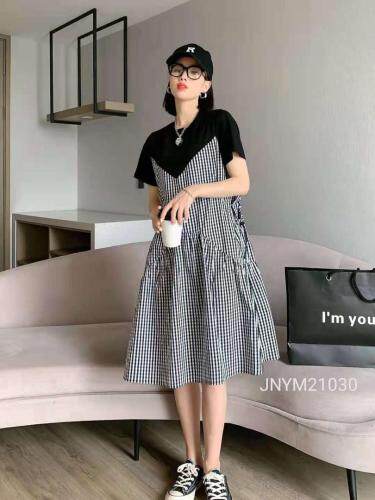 拼色欧货连衣裙，女装连衣裙，简妮依魅