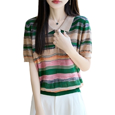 夏季新款简约天丝莱赛尔短袖女宽松百搭显瘦时尚休闲上衣，女装T恤，唐诺