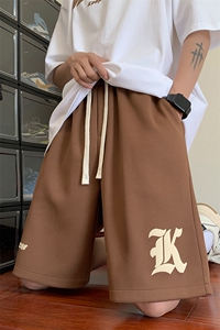 抖音直播品质 大港风五分裤男短裤 X416b-1-DK386-P45限58图片