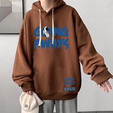 WY2230-P35加绒款-P40纯棉连帽卫衣男大码运动帽衫宽松薄外套男，男装卫衣，电商A040