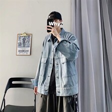 2022港风学院风宽松牛仔外套男韩版潮流百搭工装夹克W5021-P53，男装夹克，星座512-2