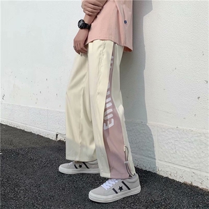 阔腿运动裤男直筒宽松束脚休闲裤子ins高街港味情侣款AK8211-P30图片