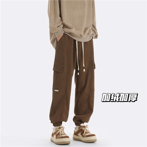 23咖啡色新款高品质欧棉绒加绒加厚保暖棉裤A316-1-K1204P70控89图片