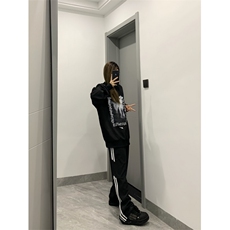 K824-特P33男女宽松休闲运动休闲裤三条杠直筒拖地裤，男装休闲裤，电商B327