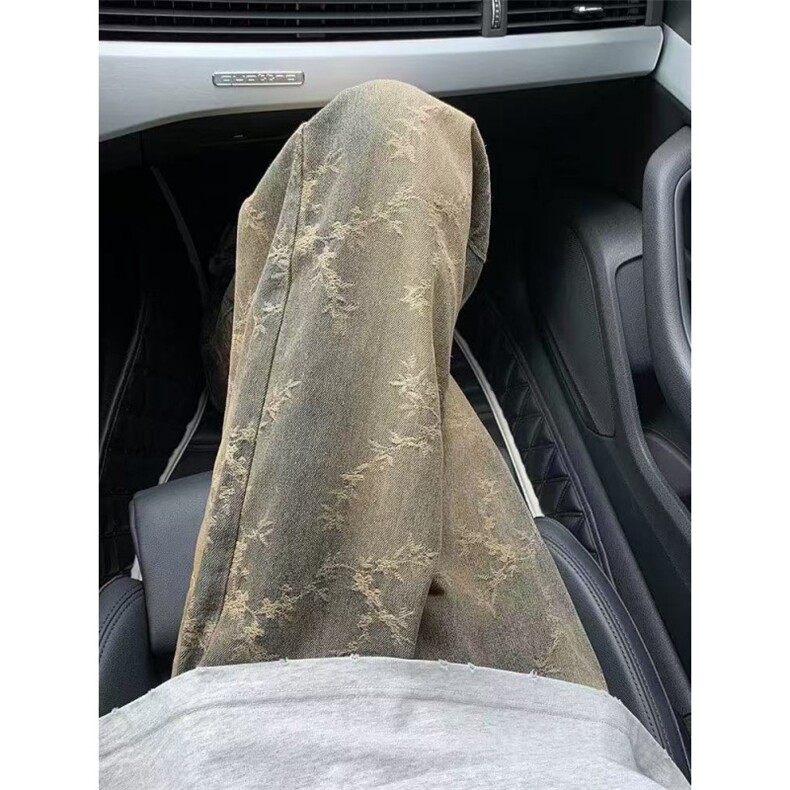 1014-1NZ0033P38现货美式高街小众提花休闲直筒裤牛仔裤,男装牛仔裤,星座1014-1