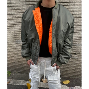 橙内bomber飞行夹克外套男加厚短宽cleanfit保暖秋冬棉服 MY802图片