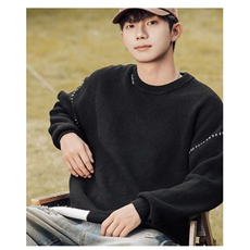 网图现货秋季明线拼色圆领针织衫情侣宽松保暖毛线衣服RM05-P60，男装针织衫/毛衣，星座1005-4