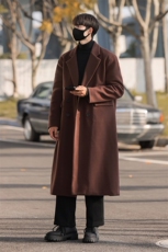 冬装新款ins潮流风衣男过膝毛呢大衣长款呢料外套A430-24029P128，男装风衣，电商A430（原星座702）