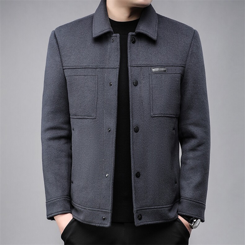 B811白鸭绒90绒毛呢羽绒服内胆可脱卸商务精品男士羽绒服外套,男装羽绒服,钱塘207-3