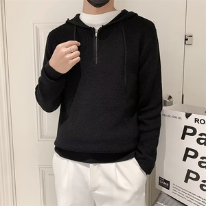春秋季针织连帽卫衣男士潮流休闲修身舒适保暖长袖毛衣潮 S606图片