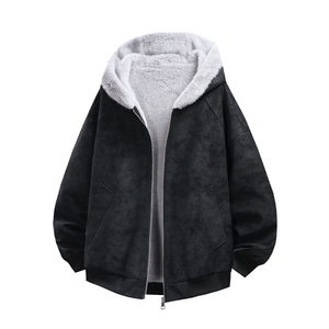 荔枝纹皮座山雕毛加绒连帽棉服男女同款保暖棉衣MP7826-特价P85图片