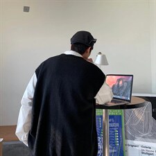 ins日系春季潮流新款青春针织马甲V领开衫M0126P40图片