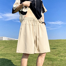深度库存得物夏季冰丝裤纯色短裤高克重宽松卫裤沙滩裤D71-特P25，男装牛仔裤，电商A099