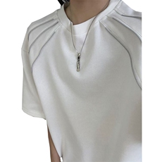 夏季美式高街ins重磅拉链装饰短袖T桖货号TX25172P35，男装T恤，电商A063