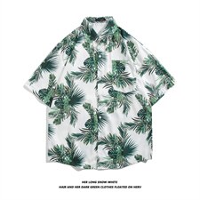 白底平铺短袖衬衫男港风潮流C1114P26，男装衬衫，星座1116-2
