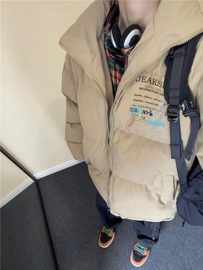 抖音品质美式高街潮流字母印花防寒加厚棉衣MY23413特批70控118,男装棉衣,星座605(原A050)