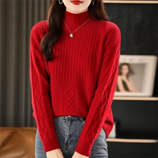 半高自带领针织衫长袖纯色时尚百搭,女装针织衫/毛衣,京坤羊绒, 半高自带领针织衫长袖纯色时尚百搭,女装针织衫/毛衣,京坤羊绒,
