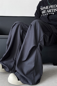 8XL-M立体褶皱设计西裤小众高街阔腿休闲裤特大码男裤K994P68控88图片