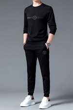 中老年男士印花运动套装爸爸春秋季套头圆领两件套中年人休闲服，男装休闲套装，电商B212（原钱塘6029）