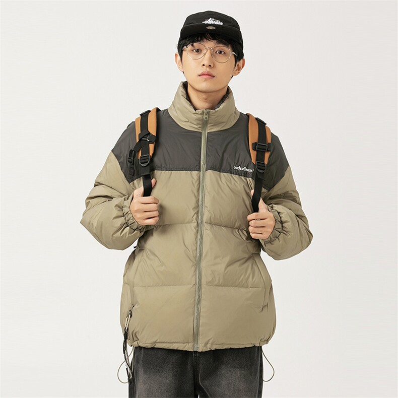 2026冬季新款男日系潮牌立领拼色白鸭绒羽绒服加厚外套YR10-F219,男装羽绒服,电商A101（原外27）