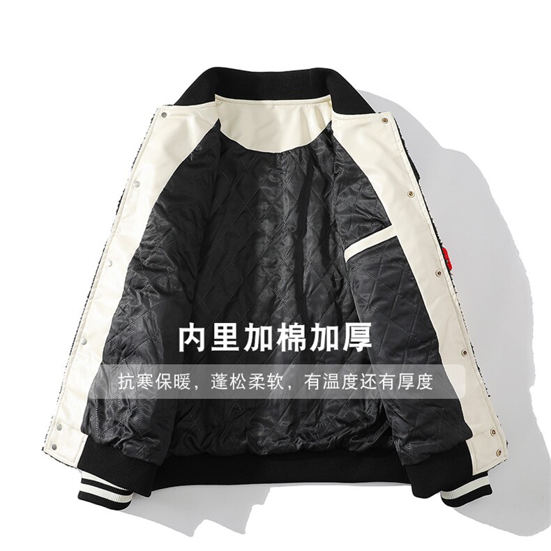 冬款加棉加厚棉衣中性风羔绒棒球服百搭外套男女8109-P120控价158,男装棉衣,电商A441-1