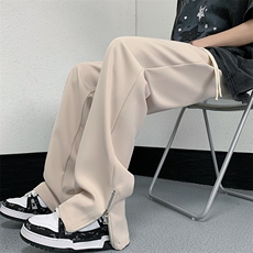 主推！夏季新款抖音品质裤脚拉链冰丝西装裤313A-1-NK112-P55控68，男装休闲裤，星座808A-1