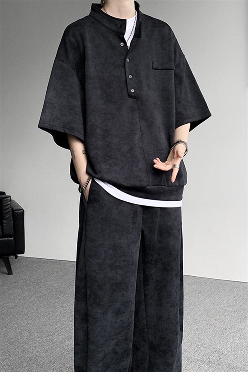 可拆开卖！立领POLO衫短袖t恤套装男生休闲运动青少年搭配帅气夏,男装T恤,电商B312