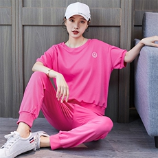 2020运动服套装女夏夏天休闲女装两件套潮夏季时尚短袖七分裤，女装套装/套裙，凯瑟曼