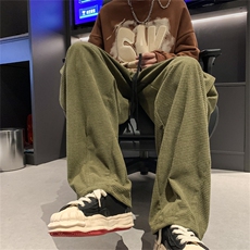 美式灯芯绒工装裤男款秋冬季潮牌休闲裤子直筒宽松阔腿裤~KK205，男装休闲裤，星座601-2