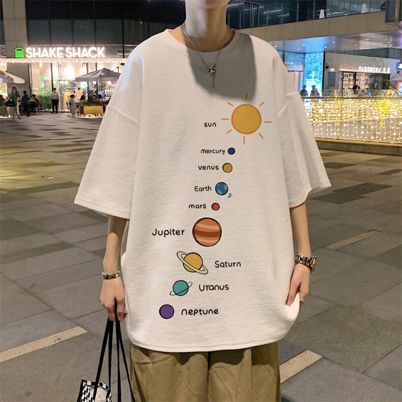 ！华夫格短袖T恤男士港风克莱因蓝体恤衫男大码HT21-P25,男装T恤,电商B367