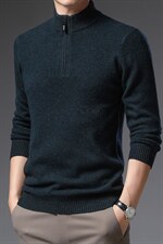 BSS6060男士2023年秋新款加厚长袖立领纯羊毛针织衫休闲P168图片